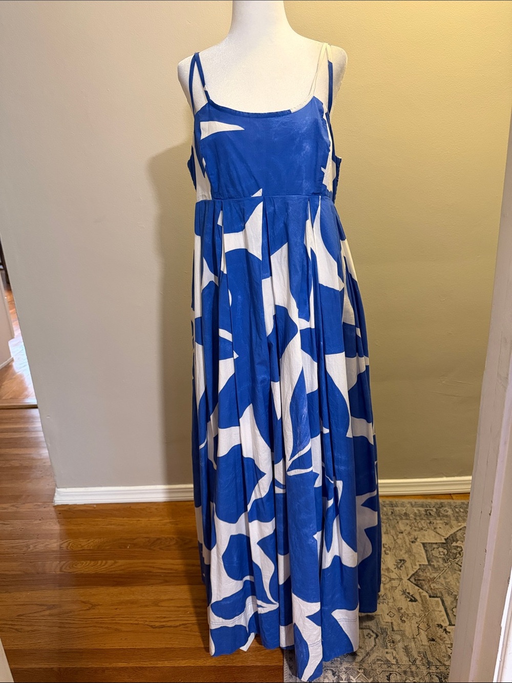 NWT Blue and White Floral Maxi Dress - Sleeveless Summer Sundress